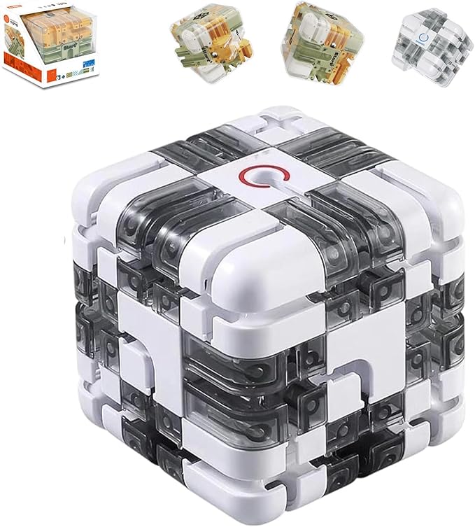 Large Puzzle Maze Cube - Engaging Brain Teaser Toy, 3D Maze Magic Cube & Ball, Mazes Ball Puzzles for Logical Thinking (Bstyle,1set)