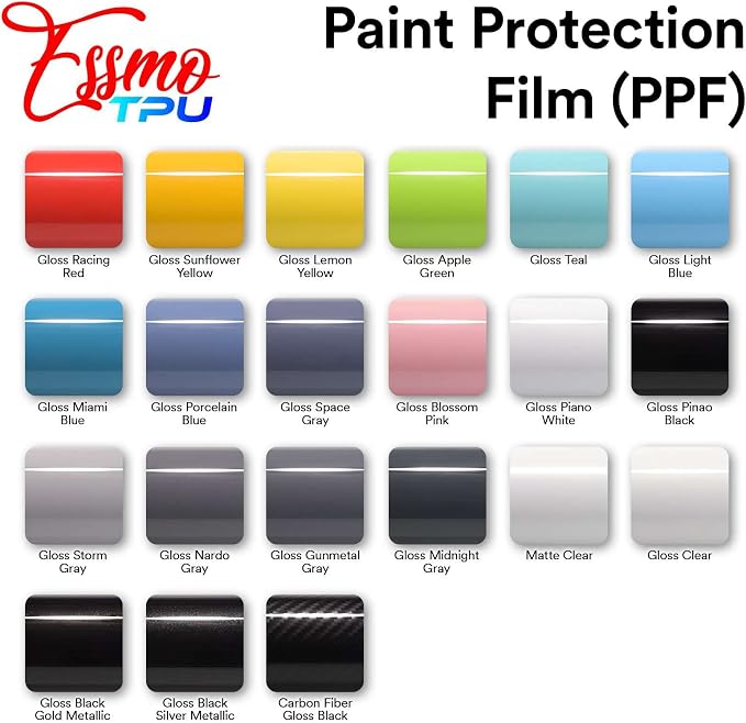 60"x240" (5FTx20FT) PPF Paint Protection Film Gloss Light Blue Self Healing Auto Bra Vinyl Wrap Invisible Scratches Shield Sheet DIY with Tool Kit