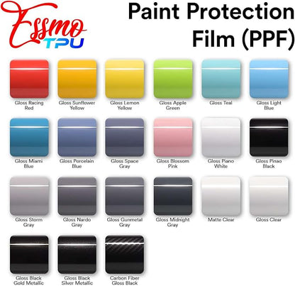 24"x60" (2FTx5FT) PPF Paint Protection Film Gloss Light Blue Self Healing Auto Bra Vinyl Wrap Invisible Scratches Shield Sheet DIY with Tool Kit