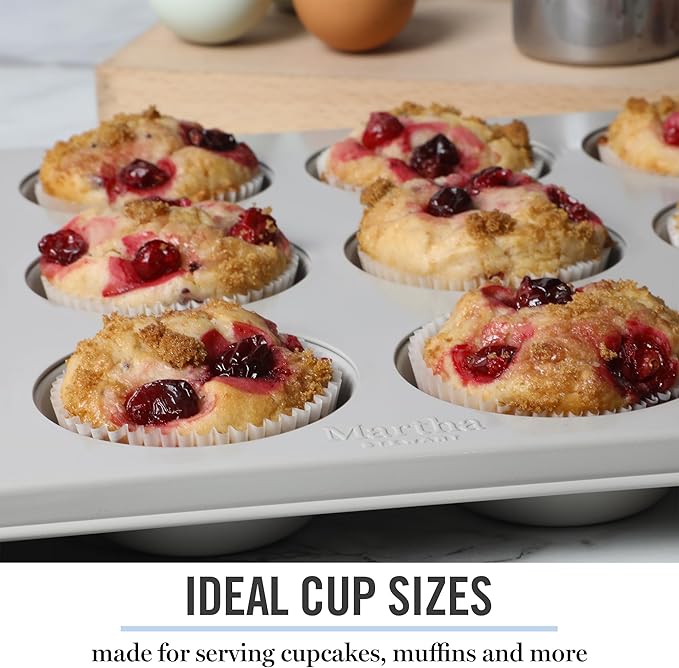 Martha Stewart Gallen 12-Cup Nonstick Carbon Steel Muffin and Cupcake Pan –