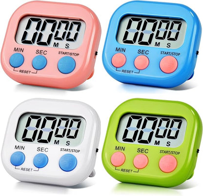 4 Pack Digital Kitchen Timer Magnetic Digital Timer
