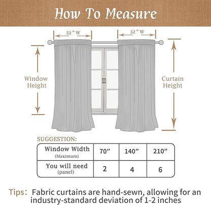 LAMIT Linen Full Blackout Window Curtains