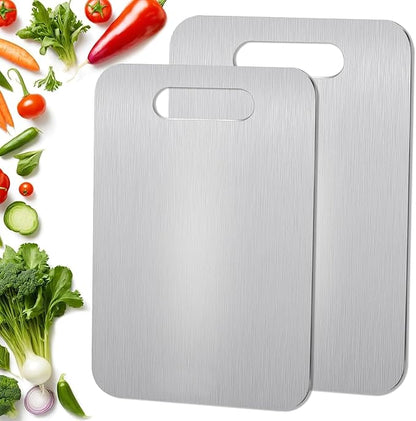 Titanium Cutting Boards for Kitchen, Food Grade 304 Stainless Steel Cutting
