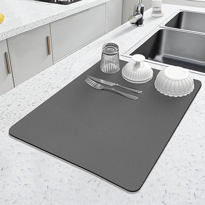 LOPNUR Kitchen Dish Drying Mat, Diatomite Coffee Mat, Super Absorbent Dish