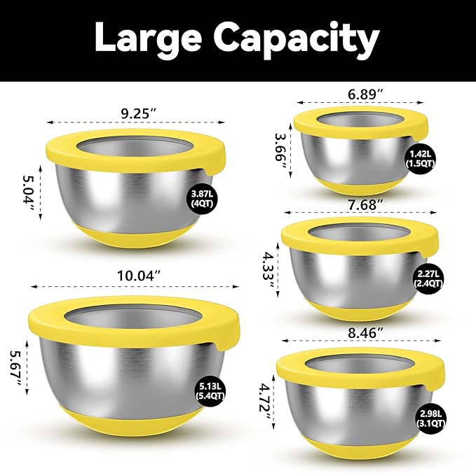 KITEISCAT Stainless Steel Mixing Bowls