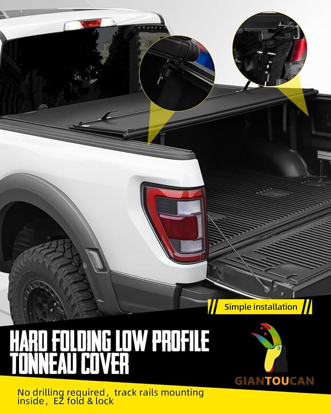 Low-pro Hard Top Tri Fold Tonneau Cover compitable with 2020-2026 Chevy Silverado/GMC Sierra 2500 3500 HD 6.9ft(82.2") Bed, Not for CarbonPro Bed