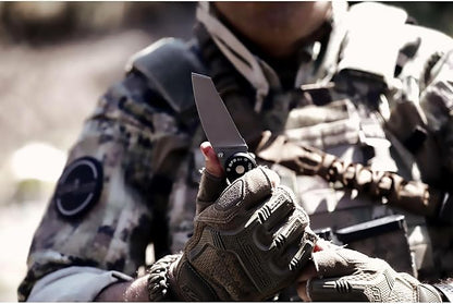 Extrema Ratio - BF2 CT (STONE WASHED), Folding Knife, Böhler N690 stainless steel blade hardened to 58 HRC, stone-washed finish, smooth anticorodal aluminum handle, dual guards, reversible clip