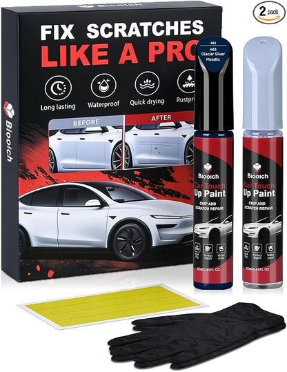 Glacier Silver Metallic A83 for BMW Touch Up Paint Kit[2K Clear Coat Included],Exact Color Match Touch Up Paint for Chip and Scratch