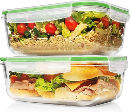 Razab 4 PC 1860ml / 63 Oz / 8 Cups Large Glass Food Storage Containers