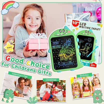 10 Inch LCD Writing Tablet for Kids, Brithday Gifts for Kids, Electronic Drawing Pad Toys, Dinosaur Drawing Pad for Toddlers Ages 2 3 4 5 6 7 Travel Learning Board (Green)