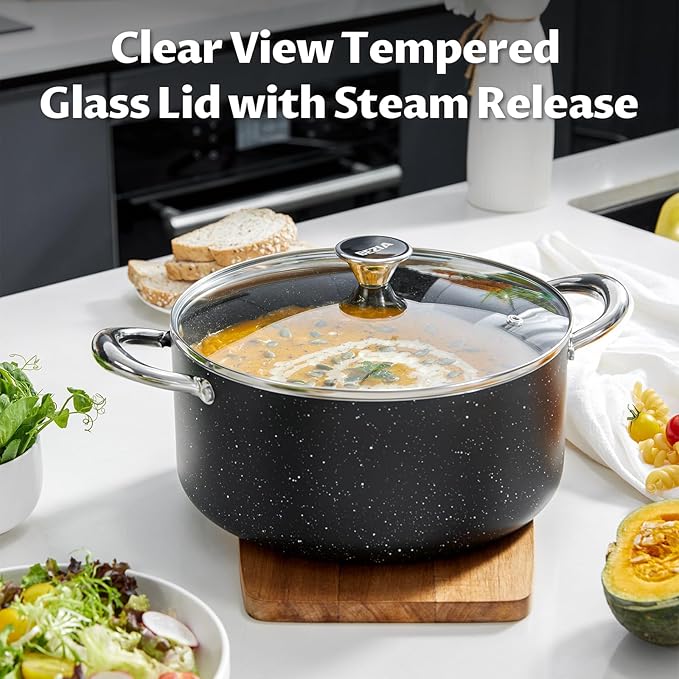 BEZIA 6 Quart Nonstick Stock Pot