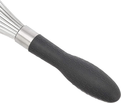 Amazon Basics Stainless Steel Wire Whisk Set for Cooking, Dishwasher Safe, 3 Piece, Black/Silver