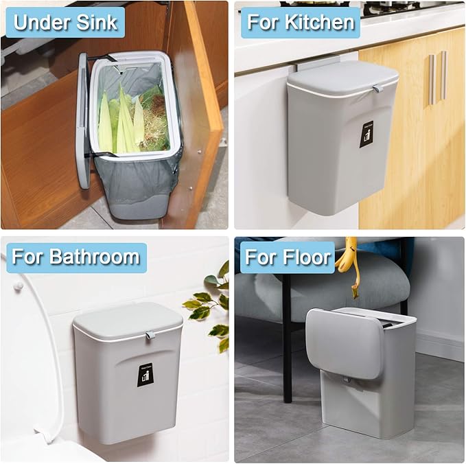 Tiyafuro 2.4 Gallon Kitchen Compost Bin