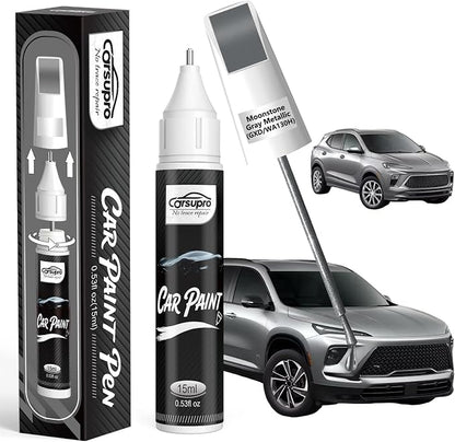 Moonstone Gray Metallic(GXD/WA130H) for Buick Touch Up Paint Pen, 2 in 1 Car Scratch Remover with Pen Tip and Brush, Precise Color Match for Car Paint Scratch Repair, Quickly and Easily Fix Chips and Nicks