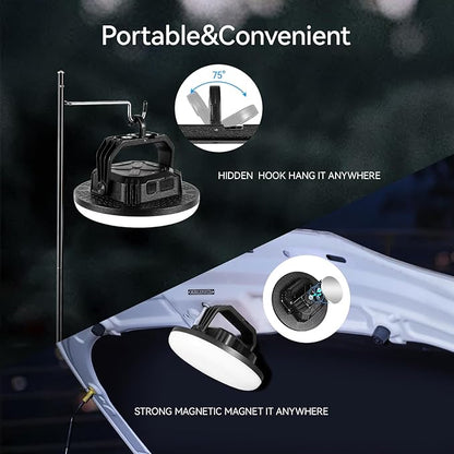 VAVOFO 42W LED Camping Lantern Rechargeable, 180 LED with 3 Lighting Modes, 4000LM, 10,000mAh Portable Tent Light with Magnet, IP65 Waterproof for Emergencies ,Power Outages,Hiking (Black)