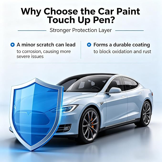 Stealth Grey(PN01) Touch Up Paint Compatible with Tesla 2-in-1 Car Scratch Repair Pen for Rock Chips, Door Scratches&Paint Nicks Exact Color Match Quick Dry DIY Fix for Model Y/3/X/S