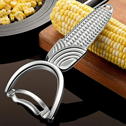 TEEVEA Corn Peeler and Cob Stripper Tool - Stainless Steel Kernel Remover & Cutter for Corn on Cob