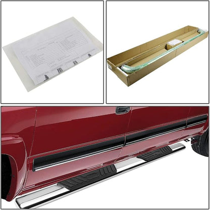Auto Dynasty Oval Running Boards Compatible with 2004-2008 Lincoln Mark LT Ford F150 Crew Cab, Stainless Steel Side Step Rail Nerf Bars, 5" Step Bars, Polished Chrome 2005 2006 2007