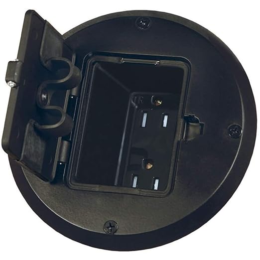 RACO 6239BK Floor Kit with Recessed Duplex 15A TR Device and Adjustable Steel
