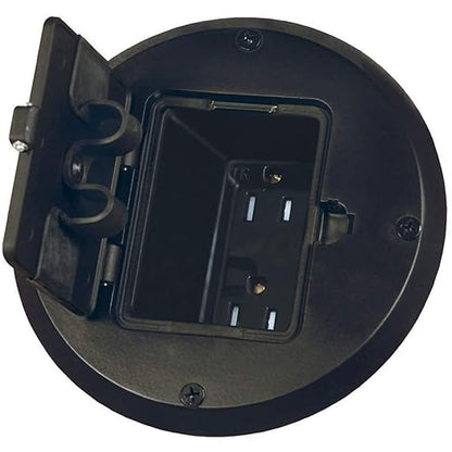RACO 6239BK Floor Kit with Recessed Duplex 15A TR Device and Adjustable Steel
