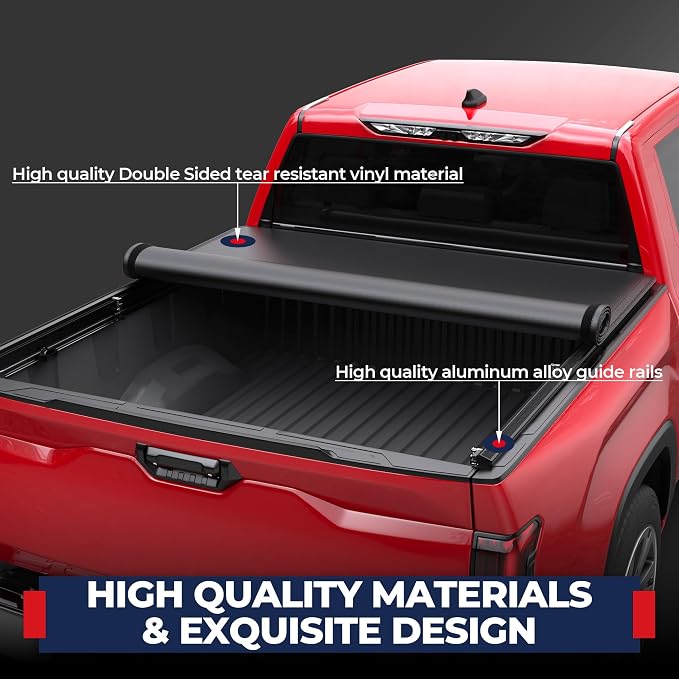 MOSTPLUS Roll-Up Soft Vinyl Truck Bed Tonneau Cover Compatible with 2014-2025 Toyota Tundra Fleetside for Models with The Deckrail System 5.5 FT,66.7 inch