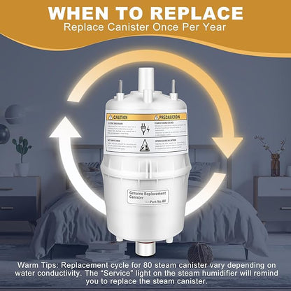 80 Canister Replacement for Aprilaire 800 Canister, 80 Steam Canister Substitute for Aprilaire 800 Replacement Canister (OEM), Canister Part 80 for Aprilaire 800 801 865 866 Whole House Humidifiers