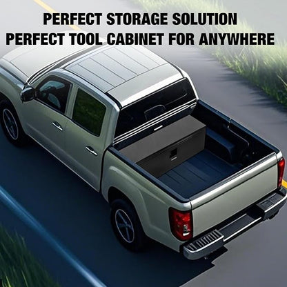 Garvee 30 in Black Steel Truck Bed Tool Box, Trailer Tongue Box, Truck Storage Organizer Tool Chest For Truck Bed, RV, Trailer