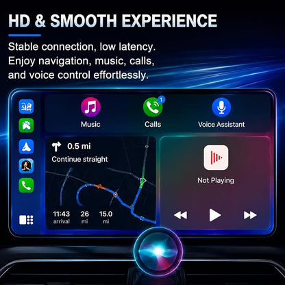 Compact USB Wireless Carplay/Android Auto Adapter for Mazda CX-8 2017-2026,Voice Control Plug and Play