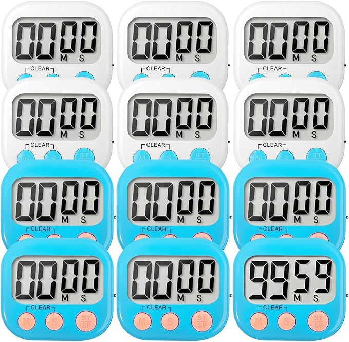 12 Pack Digital Kitchen Timer Small Classroom Timers