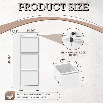 3 Drawer Vertical File Cabinet