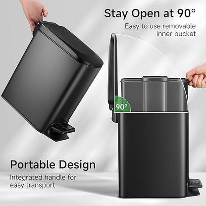 TIPGO Slim Bathroom Trash Can