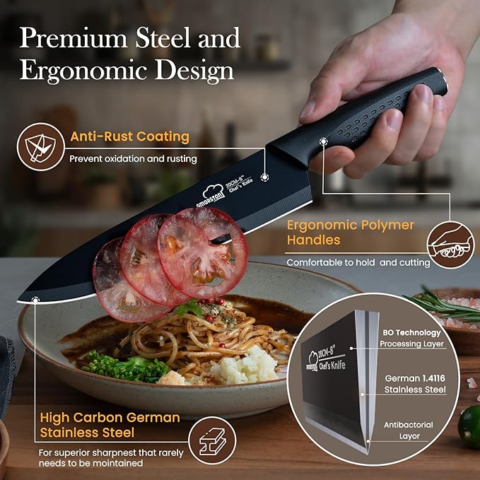 Knife Set, 15 Pieces Kitchen Knife Set
