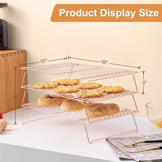 Cooling Rack for Baking 3 Tiers, Stainless Steel Baking Cooking Cooling Racks
