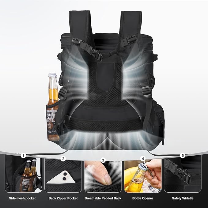 Beach Cooler Backpack for Men 36cans Insulated Backpack Cooler Lunch Bag for Women Camping Hiking Picnic Travel for 18 Hours Cooling 30L