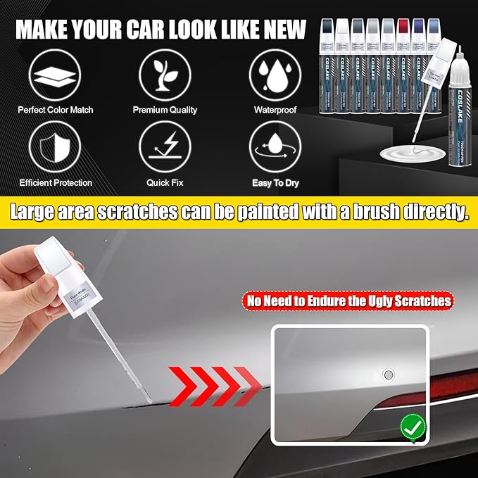 Car Touch Up Paint(Monterey Blue Pearl(LC5D)) for Volkswagen, Car Paint Scratch Repair Kit, Quick & Easy Solution to Repair, 2 in 1 Scratch Remover Pen with 2PCS Disposable Micro Applicators