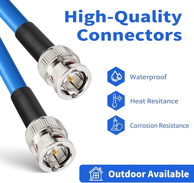Superbat 3G 6G SDI Cable 250ft Belden 1694A BNC Cable 75 Ohm Supports