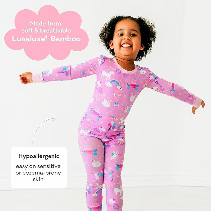 Little Sleepies Two-Piece Pajama Set for Boys & Girls, Soft Viscose from Bamboo Toddler Pajamas for Kids, Family Matching PJs