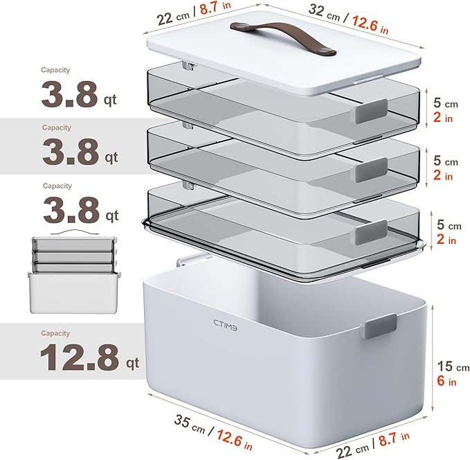 CTIME 4-Tier XL Medicine Organizer