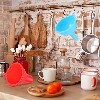Silicone Funnels 4 Pieces Wide Mouth Funnel Small and Large Flexible Condiment