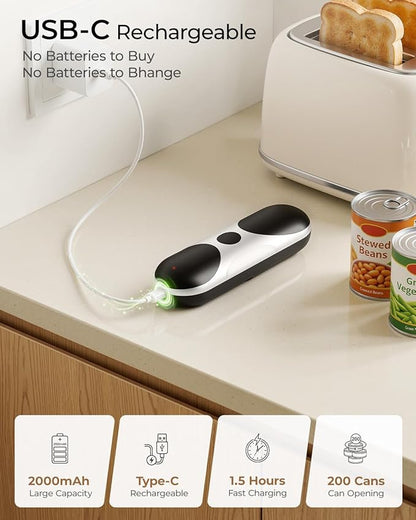 Electric Can Opener, One-Touch Automatic Can Opener, USB Rechargeable Electric
