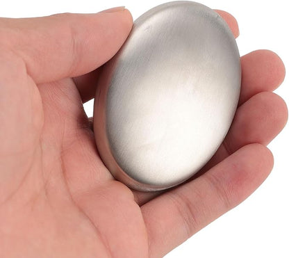 Stainless Steel Soap Bar for Hands, Odor Remover for Garlic, Fish & Onion Smells, Reusable Metal Soap for Kitchen, Cooking & Outdoor Use, Dishwasher Safe (1pcs)
