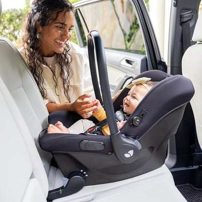 Joie Baby, Mint Latch Baseless Infant Car Seat – Lightweight, Built-in Rigid Lower Anchor Attachments and Side-Impact Protection – No Base Installation Required, Travel-Friendly Design (Thunder)