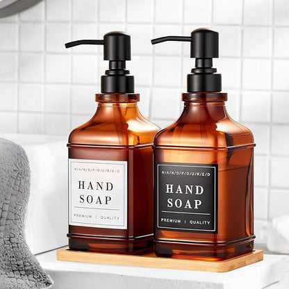 Amber Glass Soap Dispenser