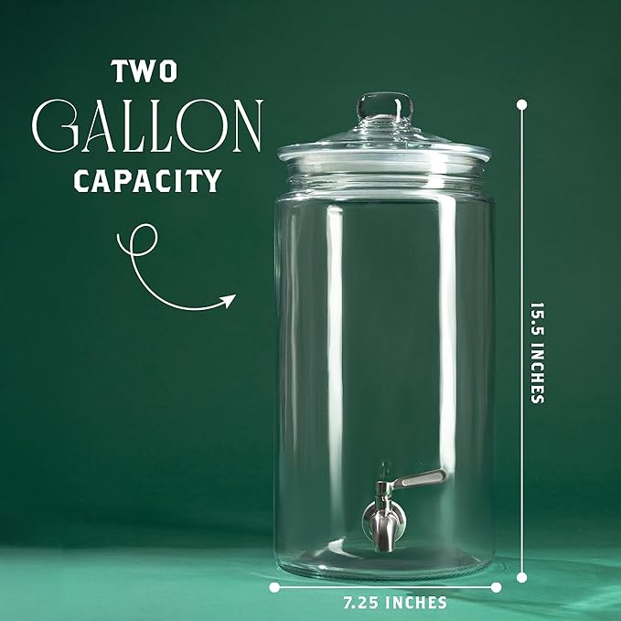 2 Gallon Glass Drink Dispenser