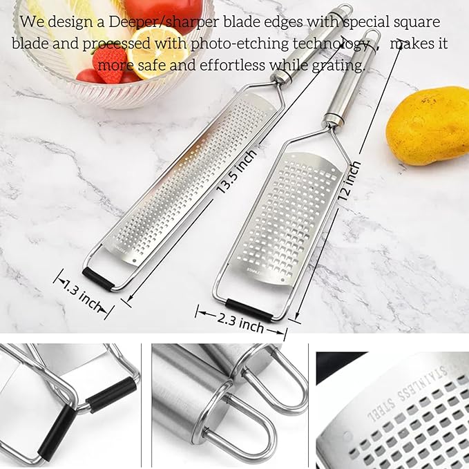 Stainless Steel 12 inch Cheese Grater, vegetable & Fruit grater Zester