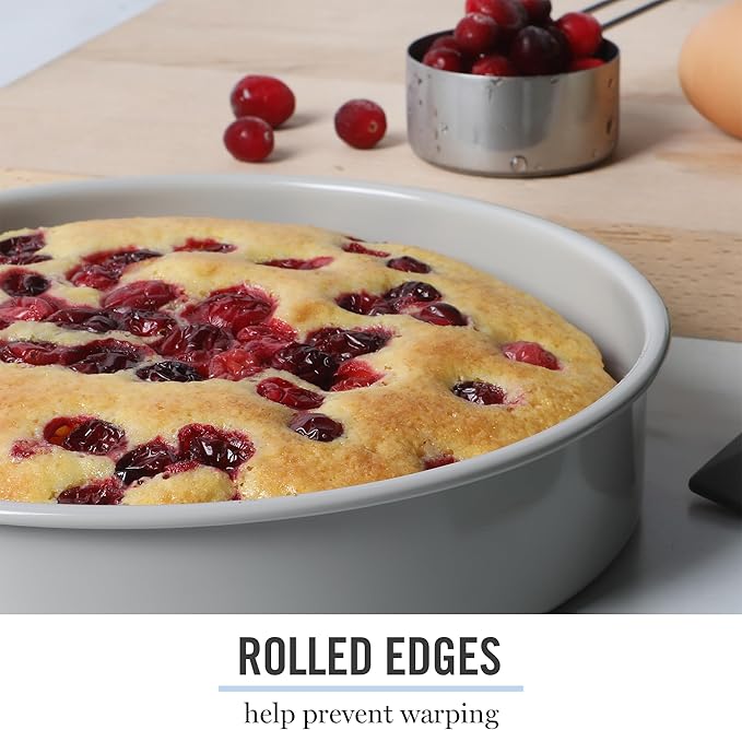 Martha Stewart Gallen 8-Inch Round Nonstick Carbon Steel Cake and Bake Pan –