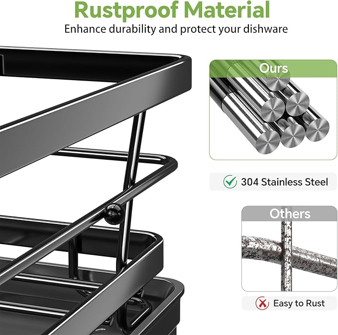 Ekisemio Dish Drying Rack for Kitchen Counter