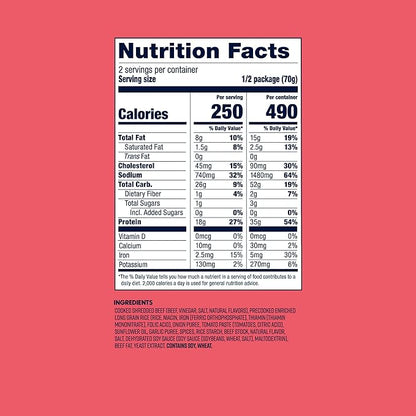 BIGHORN Mountain Food Spicy Mexican Birria and Rice - contains 4 packs | 8 servings | 140g Protein | 1,960 Calories - premium freeze dried meals for backpacking food - dehydrated camping food for backpacking meal - just add water - great taste