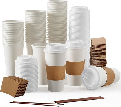 JOLLY PARTY 20 oz Paper Coffee Cups, Disposable Paper Coffee Cup