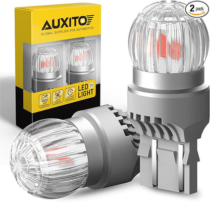 AUXITO 7443 7440 LED Bulbs Red Brake Light 400% Brighter, 7441 7444 T10 W21W Red Light Lamp for Tail Lights, Stop Brake Lights, Pack of 2